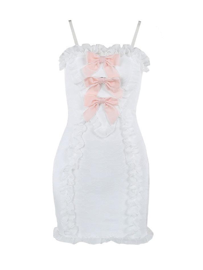 Bow Rose Lace Wrap Hip Dress - AnotherChill
