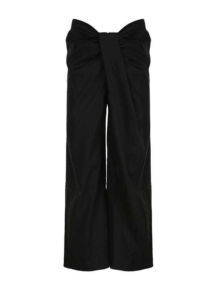 Asymmetrical Cross Waist Cargo Pants