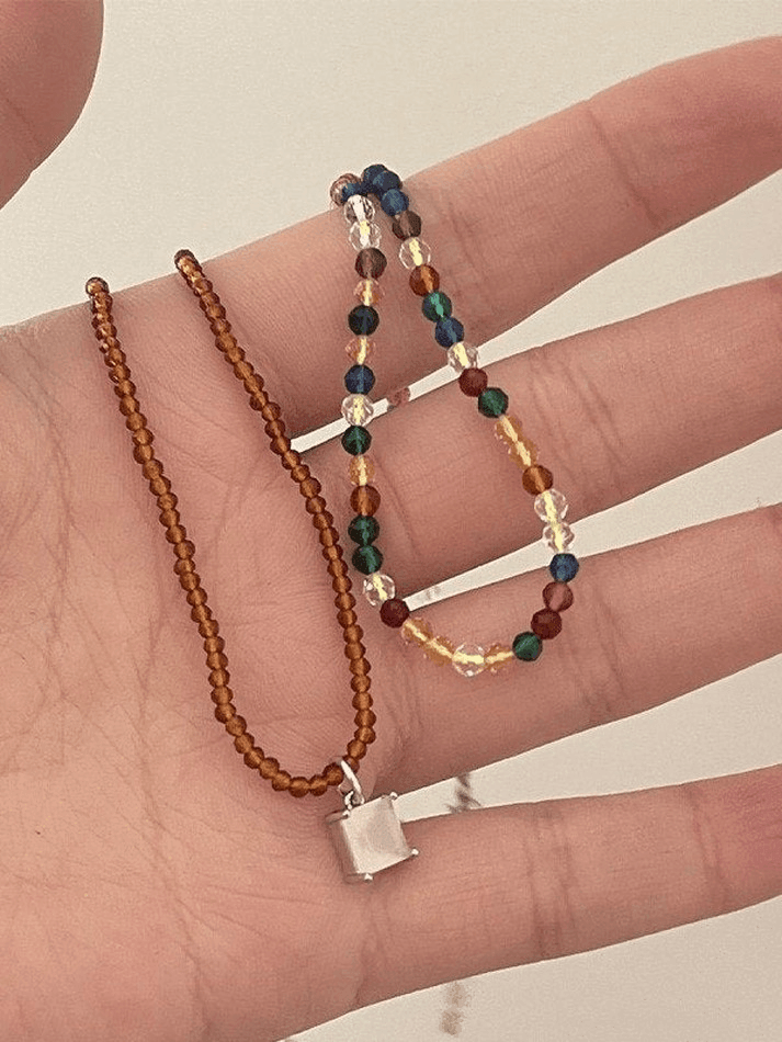 2pcs Y2K Beaded Necklace - AnotherChill