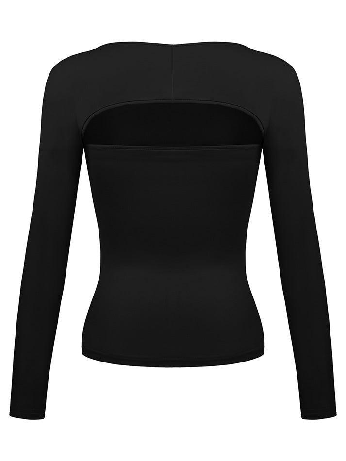 Bandeau Top Tight Smock Two Piece Long Sleeve Tee - AnotherChill