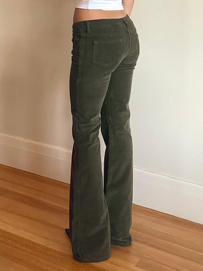 Vintage Low-Rise Corduroy Flare Pants