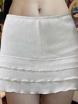 Solid Color Low Waist A-Line Skirt - AnotherChill