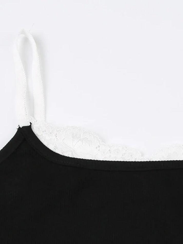 Contrast Lace Trim Cami Top - AnotherChill