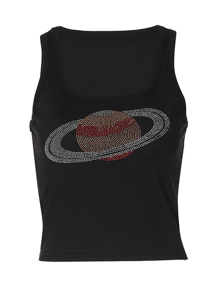 U Neck Rhinestone Tank Top - AnotherChill