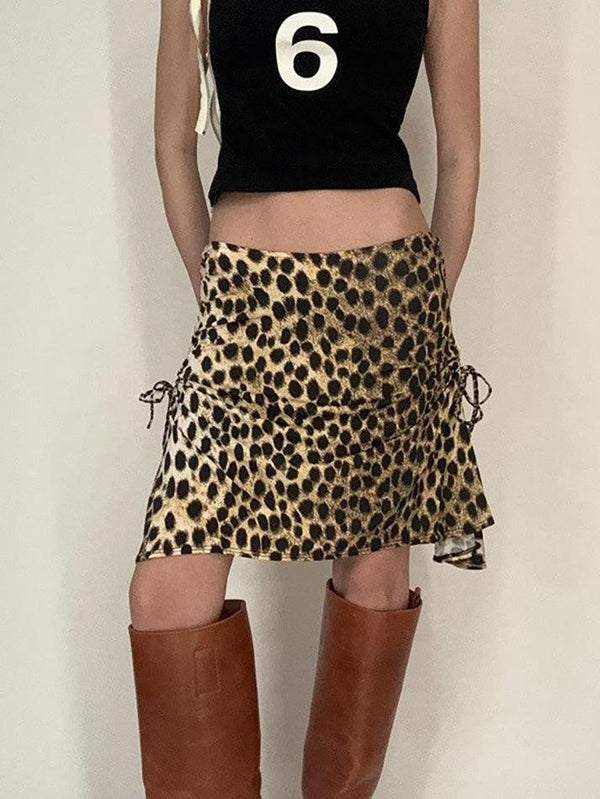 Leopard Print Low Rise Mini Skirt