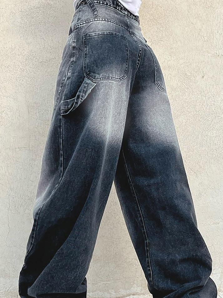 Vintage Washed Gradient Loose Jeans