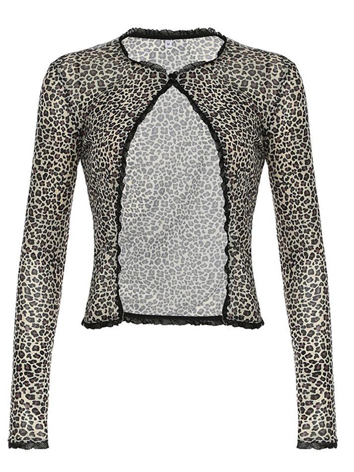 Leopard Lace Long Sleeve Cardigan