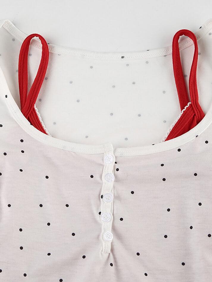 Polka Dot Contrast Two Piece Tee - AnotherChill