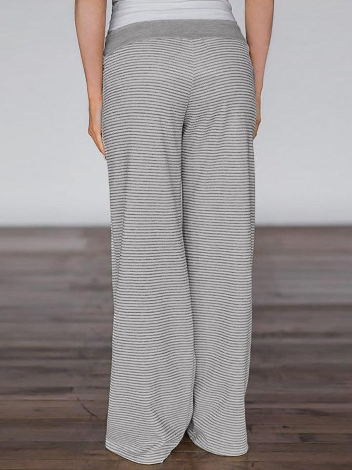 Striped Contrast Loose Fit Straight-Leg Sweatpants