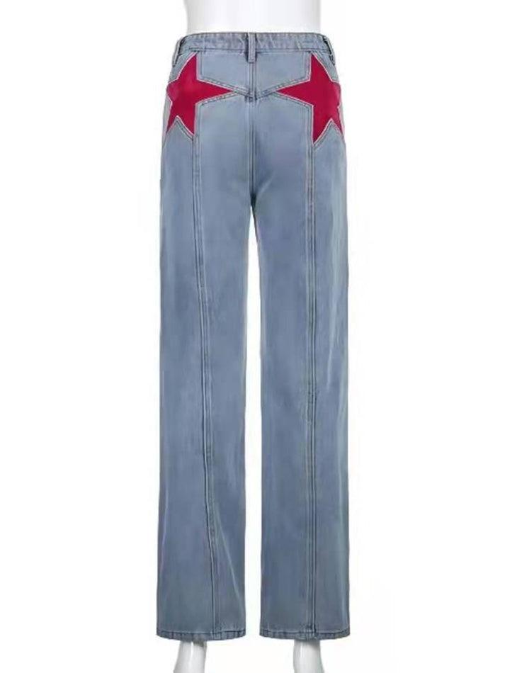 Back Star Patchwork Jeans - AnotherChill