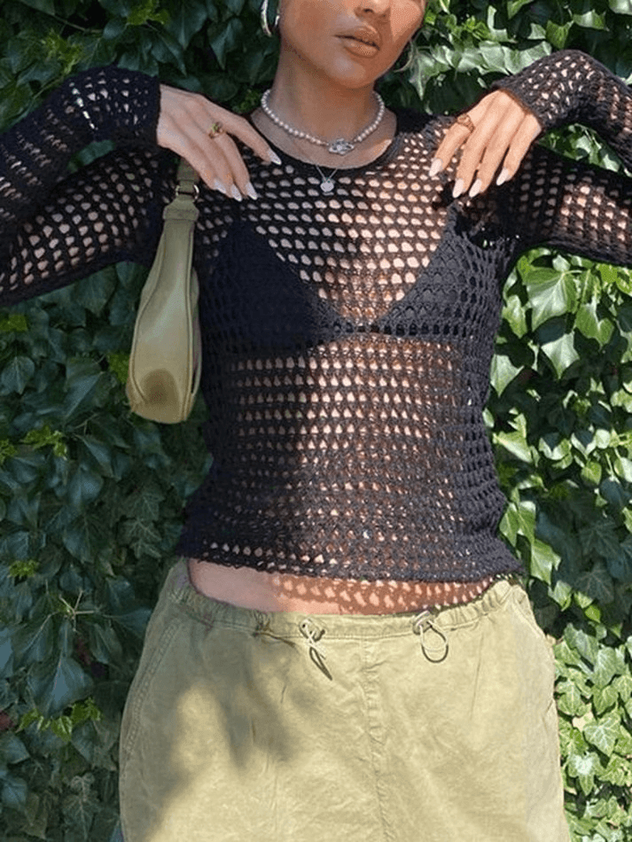 Backless Crochet Hollow Knit Crop Top - AnotherChill