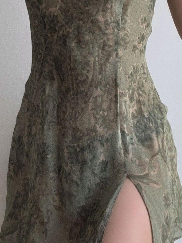 Backless Printed Slip Mini Dress AnotherChill