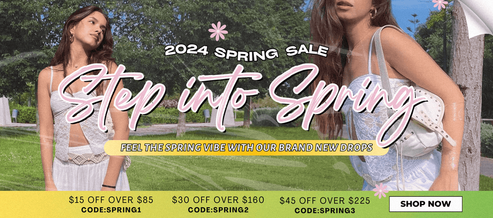 spring sale | $15 OFF OVER $85 CODE:SPRING1 | $30 OFF OVER $160 CODE:SPRING2 | $45 OFF OVER $225 CODE:SPRING3