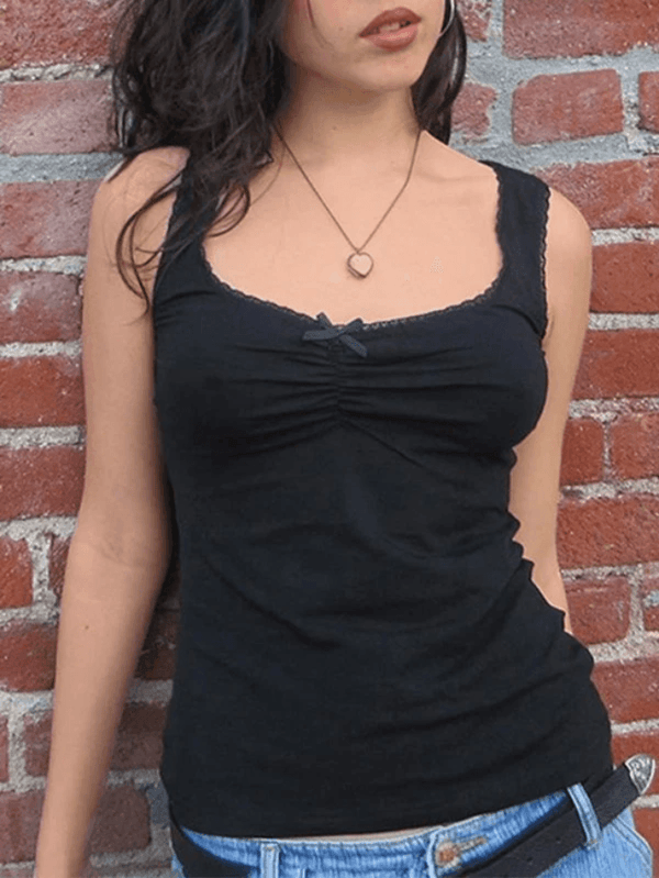 Black Mesh Sheer Cami Top - AnotherChill