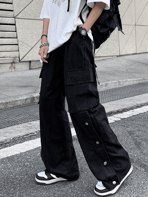 Buttoned Pocket Patch Cargo Pants - AnotherChill
