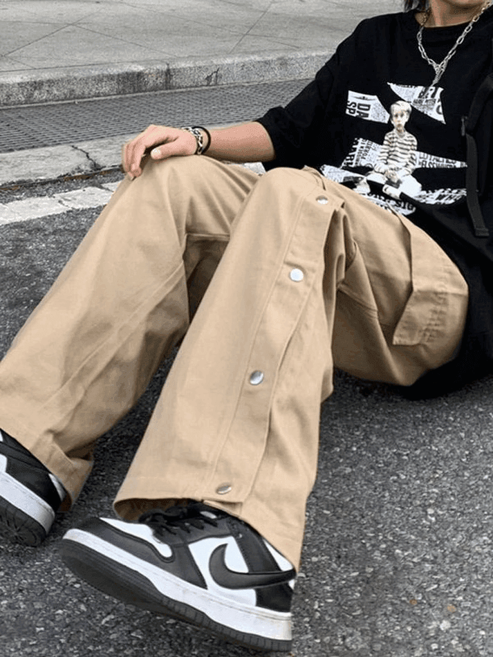 Buttoned Pocket Patch Cargo Pants - AnotherChill