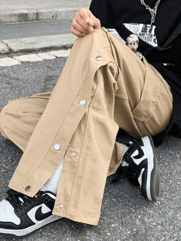 Buttoned Pocket Patch Cargo Pants - AnotherChill