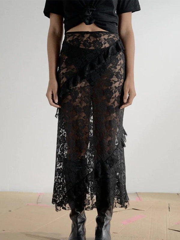 Designed Lace Stitching Maxi Skirts - AnotherChill