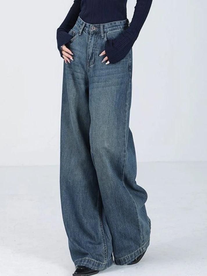 Versatile Vintage Blue High Rise Boyfriend Jeans - AnotherChill