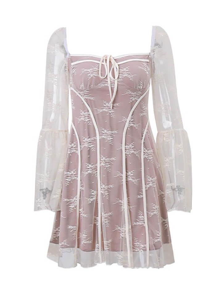 Floral Lace Mini A-Line Dress - AnotherChill