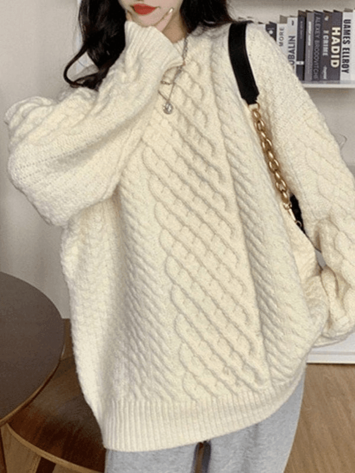 Cable Knit Pullover Sweater - AnotherChill