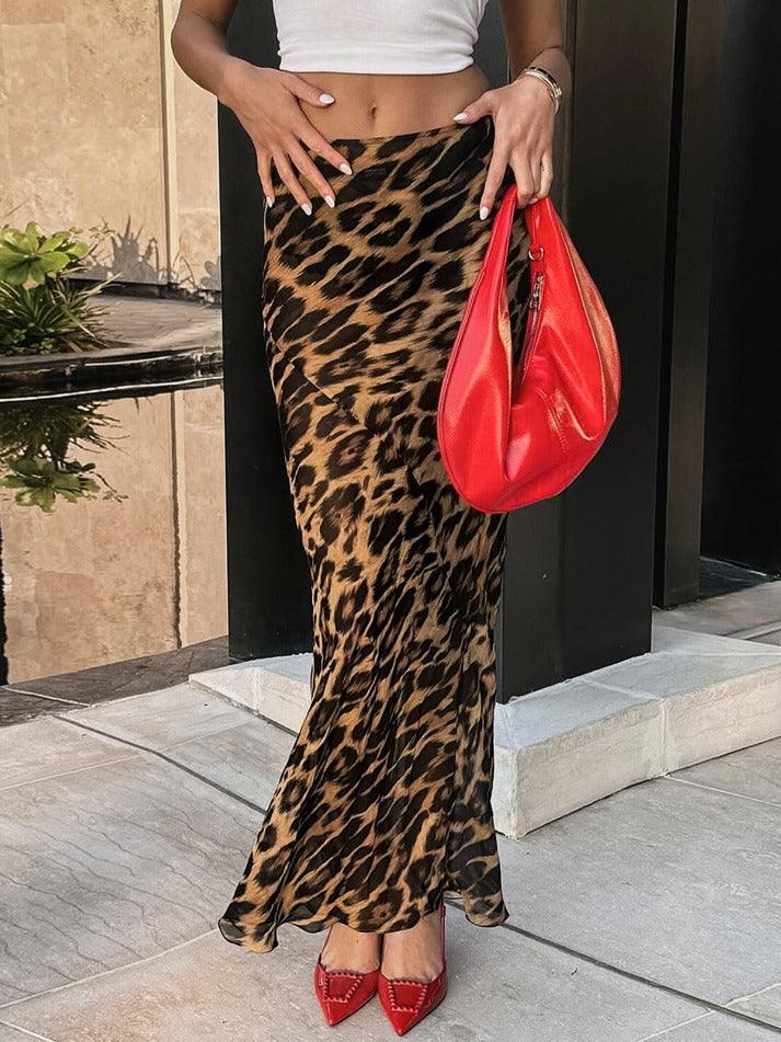 Leopard Print Maxi Skirt - AnotherChill