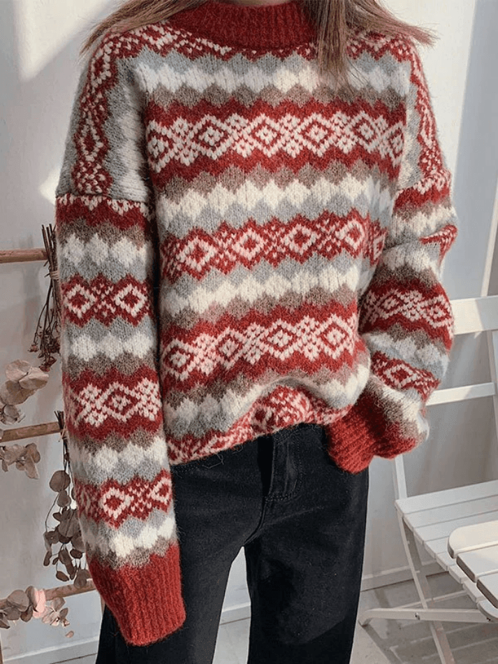 Christmas Jacquard Knit Sweater - AnotherChill