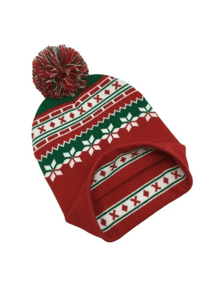 Christmas Jacquard Pompom Knitted Beanie Hat - AnotherChill