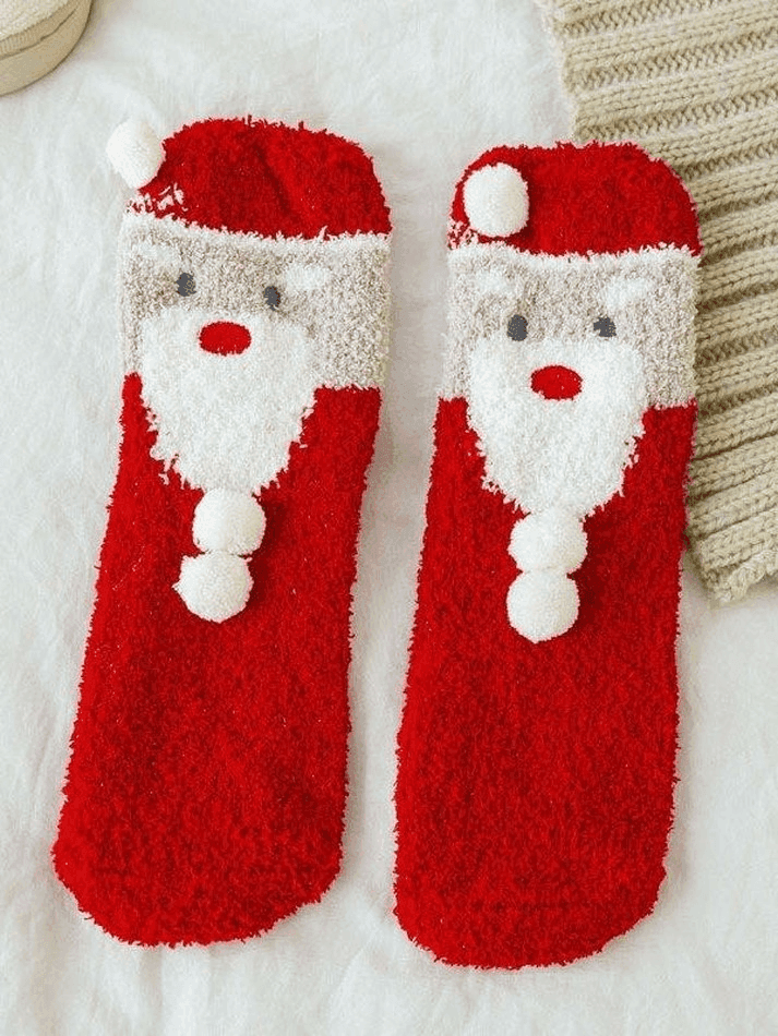 Christmas Santa Coral Fleece Socks - AnotherChill