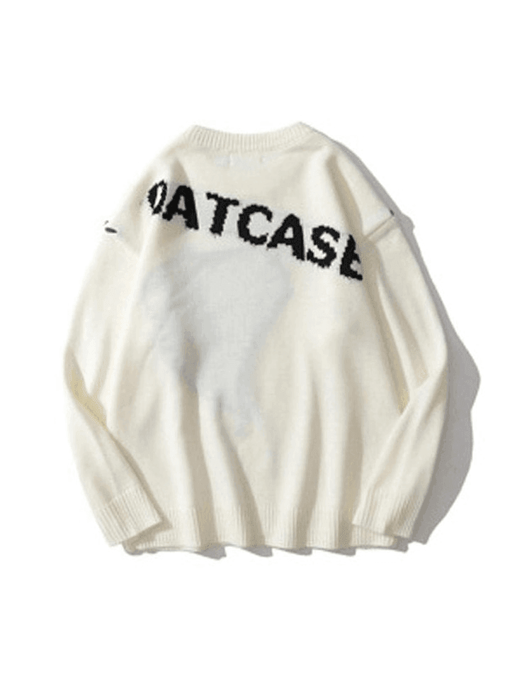 Colorblock Heart Oversized Unisex Knit Sweater - AnotherChill