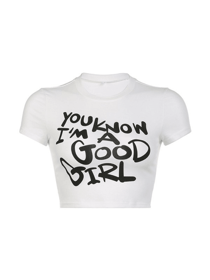 Contrast Slogan Printed Crop Top - AnotherChill