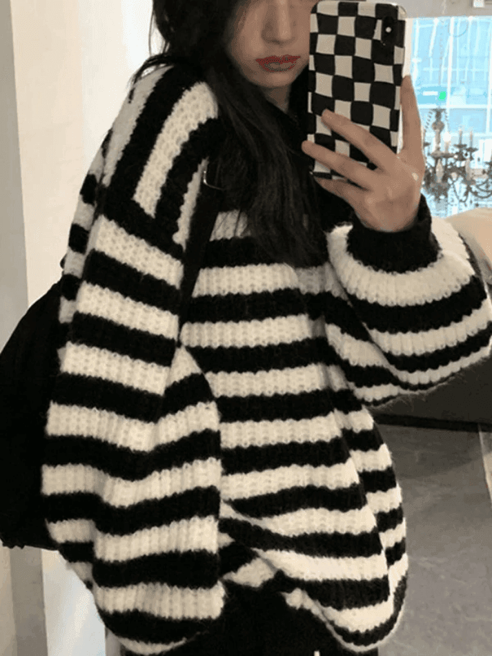 Cozy Striped Pullover Sweater - AnotherChill