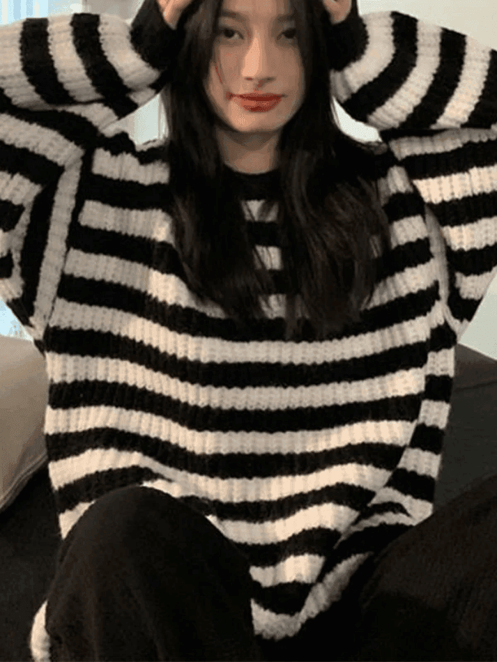 Cozy Striped Pullover Sweater - AnotherChill