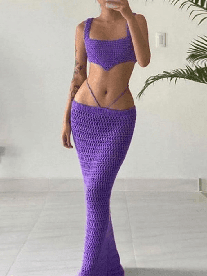 Crochet Knit Skirt Set - AnotherChill