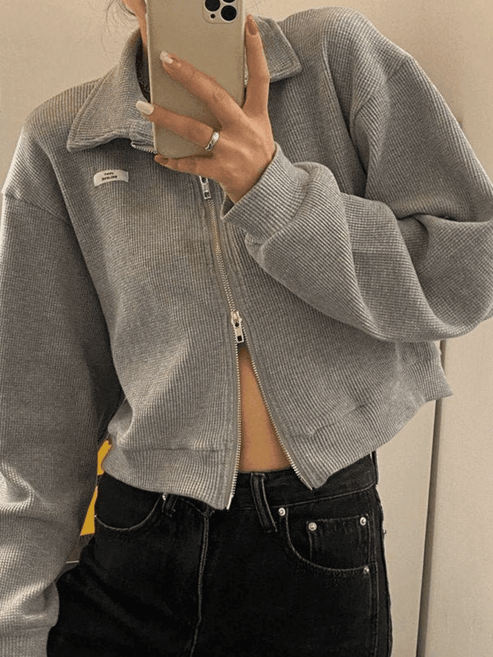 Cropped Zip-Up Jacket - AnotherChill