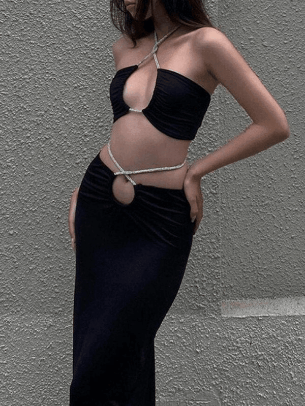 Cross Over Black Two Piece Set - AnotherChill