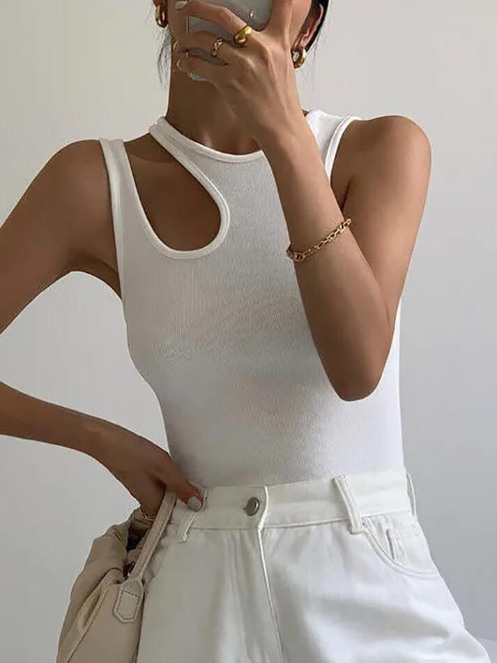 Cutout Tank Top - AnotherChill