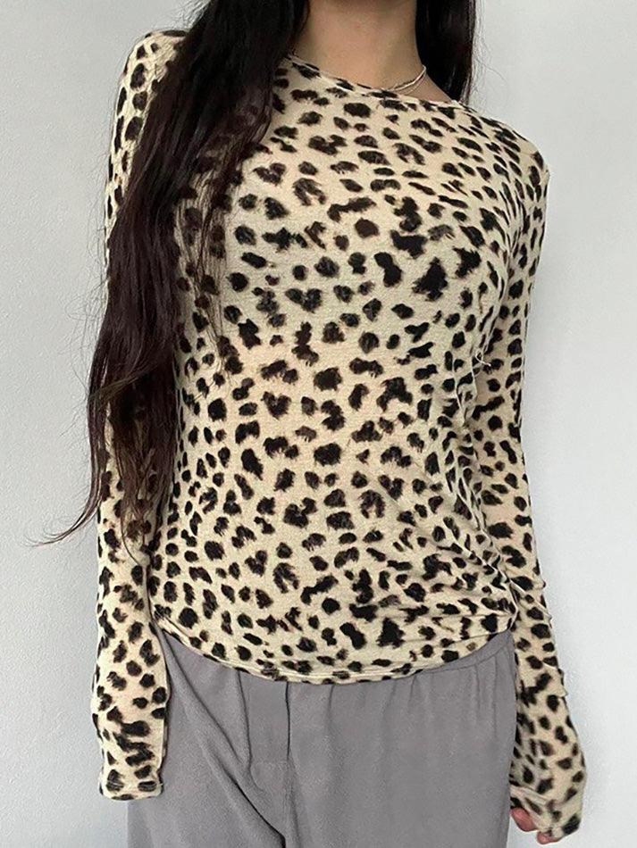 Leopard Print Long Sleeve Tee