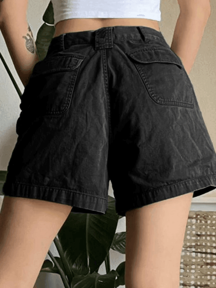 Denim Straight Leg Cargo Shorts - AnotherChill