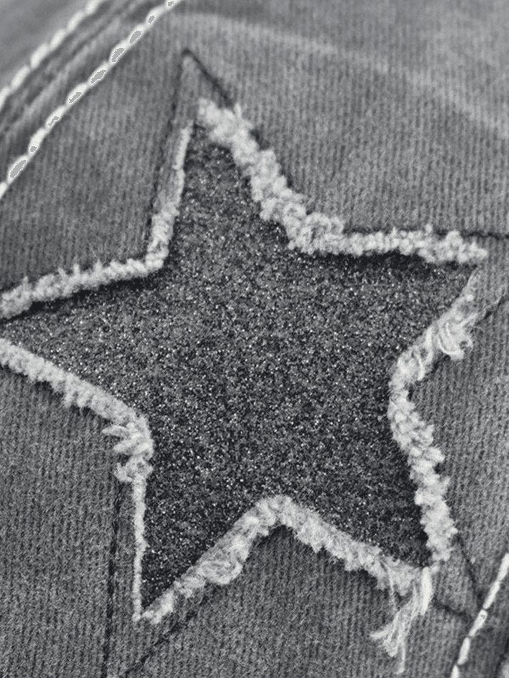 Distressed Wash Sequin Star Baseball Cap - AnotherChill