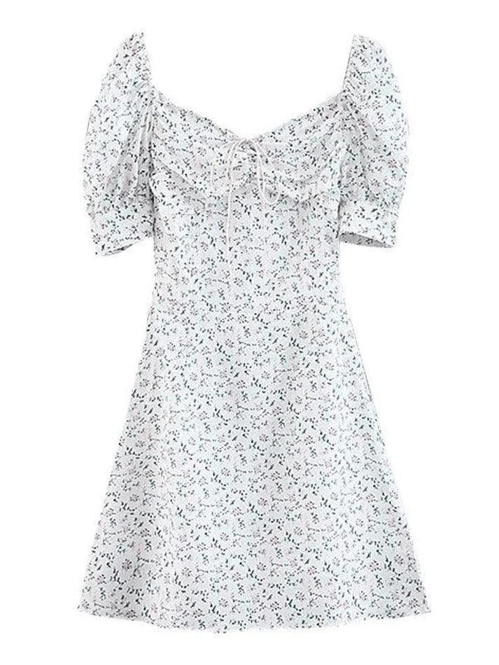 Ditsy Floral Short-Sleeve Mini Dress - AnotherChill