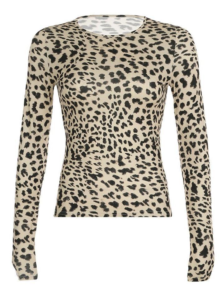 Leopard Print Long Sleeve Tee