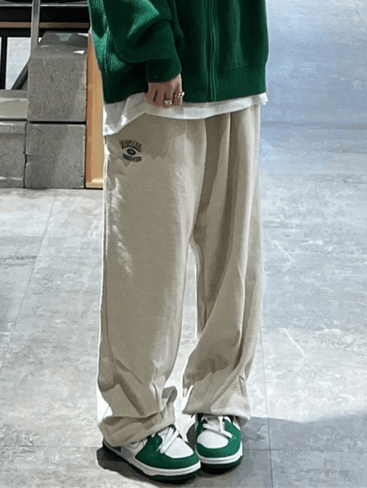 Embroidered Straight Leg Casual Sweatpants - AnotherChill