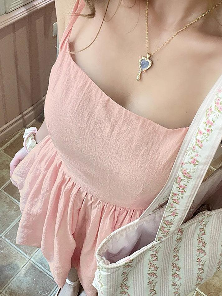 Pink Tie-Strap Mini Dress