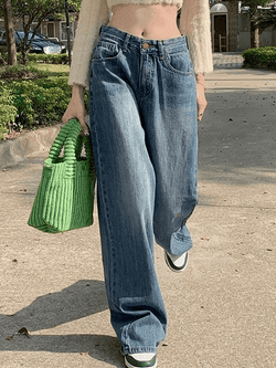 Faded Denim Baggy Boyfriend Jeans - AnotherChill