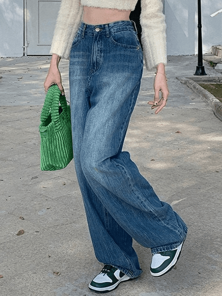 Faded Denim Baggy Boyfriend Jeans - AnotherChill