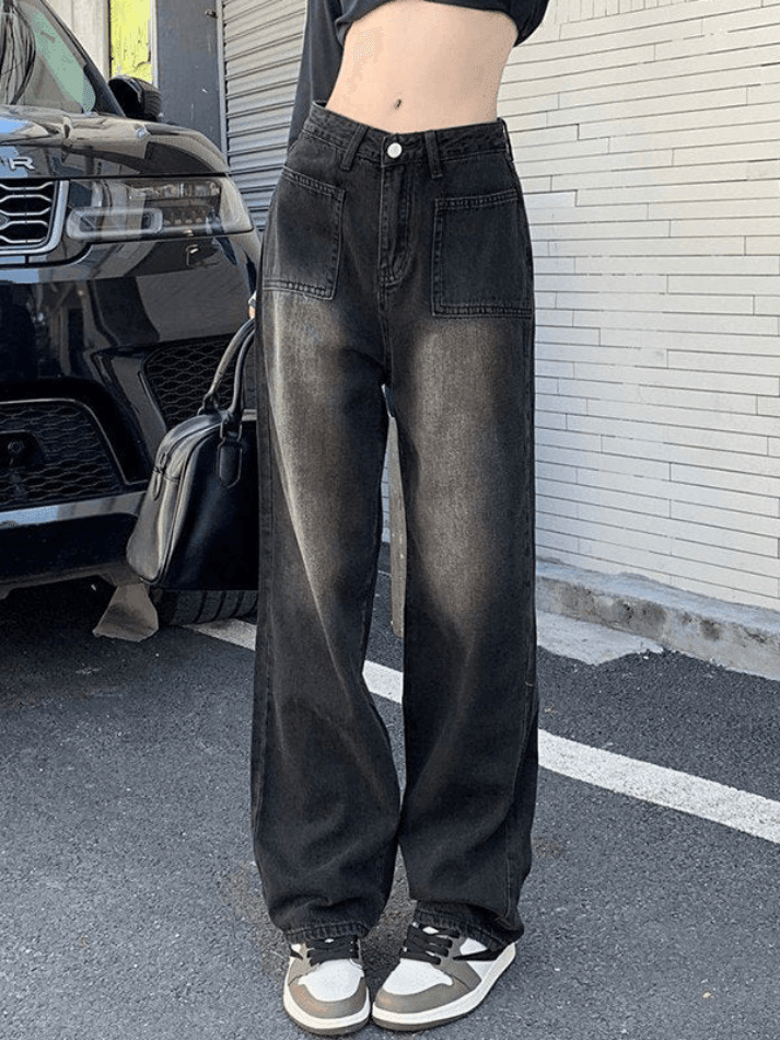 Faded Wash Vintage Straight Cargo Jeans - AnotherChill