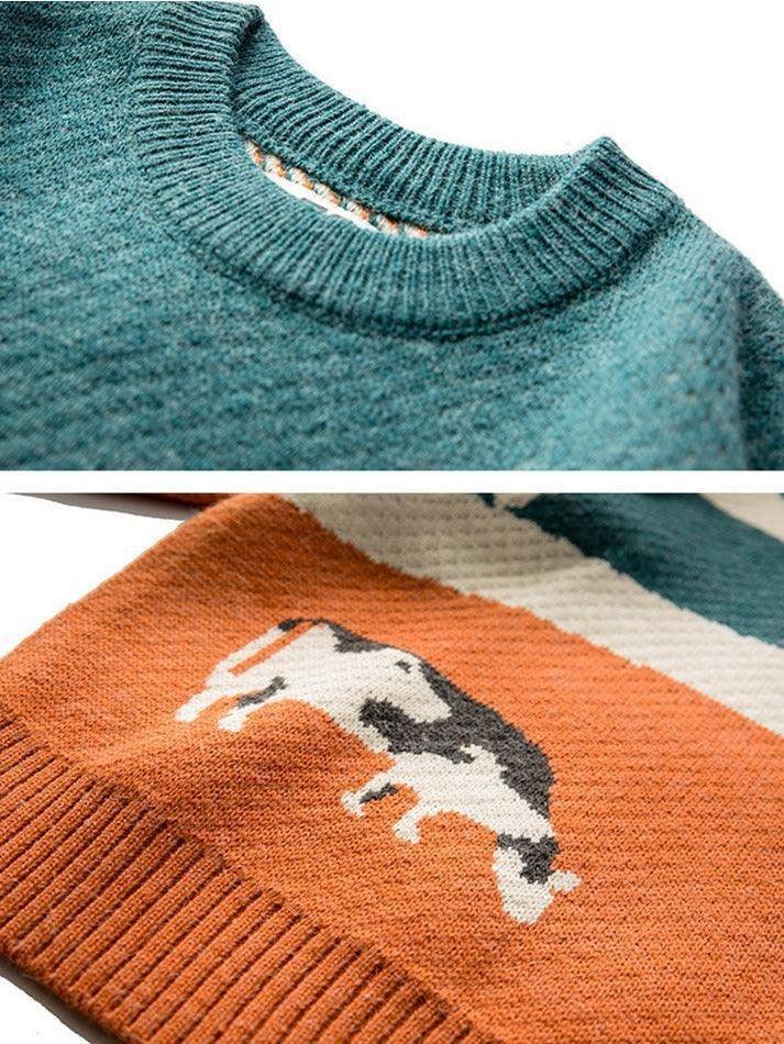 Farm Land Jacquard Knit Sweater - AnotherChill