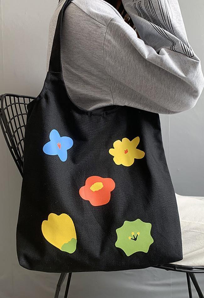 Flower Print Canvas Bag - AnotherChill