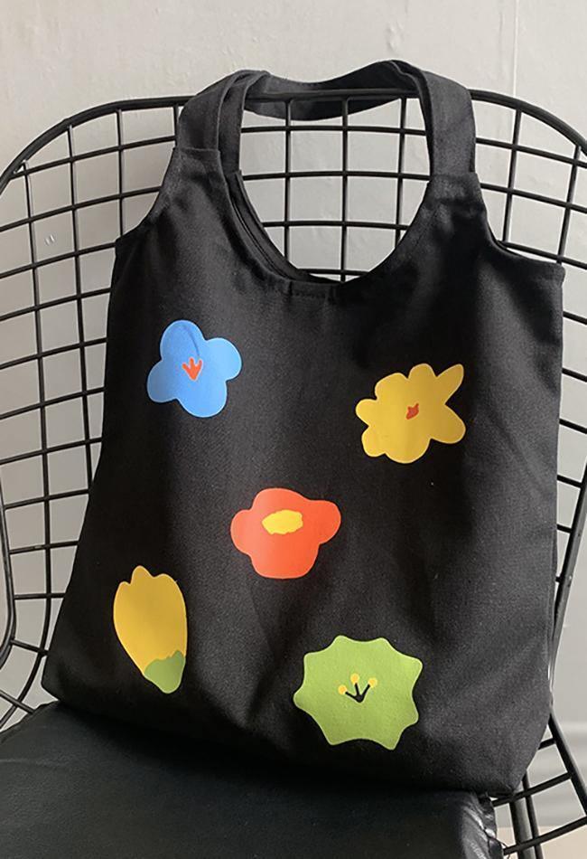 Flower Print Canvas Bag - AnotherChill